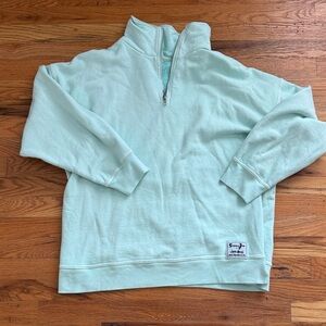 Sloppy Joe Diana Zip Neck sweatshirt in pale mint